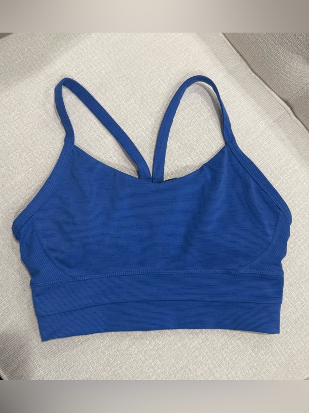 Manduka Cobalt Blue Seamless Strappy Long Line Sports Bralette Yoga, Low Impact